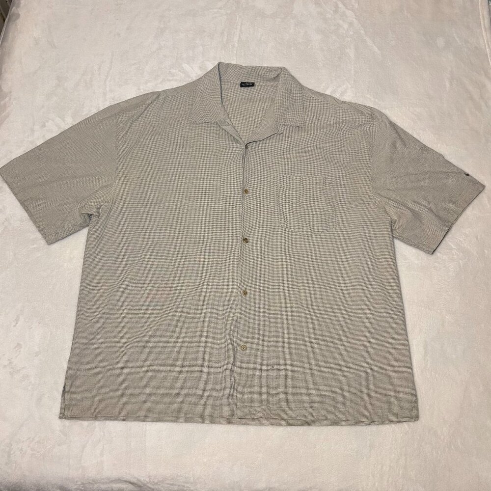 Nike Golf Men's Button-Up Shirt XL Beige Short Sleeve 100% cotton